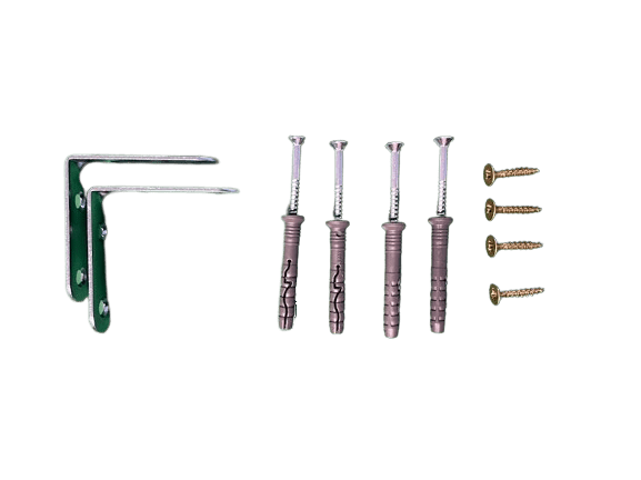 Sada skrutiek na kotvenie drevených regálov do steny