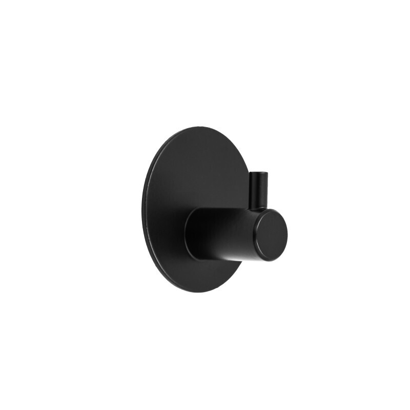 Samolepiaci vešiak okrúhly  - čierny