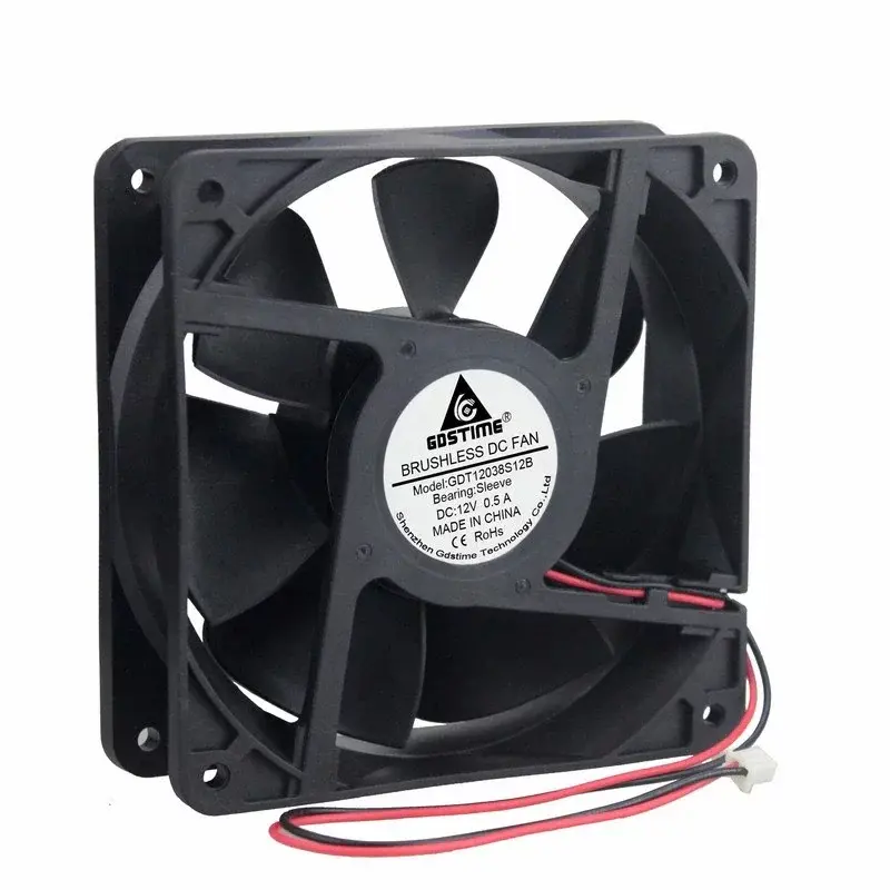 Ventilátor 120x120x38mm, 12V DC, XH2.54 - 2pin