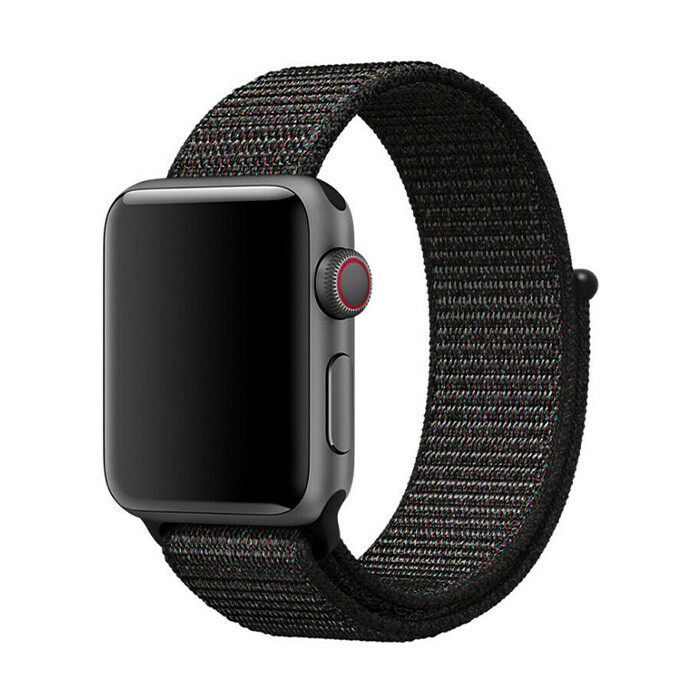 Marvelli - Nylonový remienok na Apple Watch - Čiernočervený Veľkosť: 38/40/41/42mm, Farba: Červeno-čierna