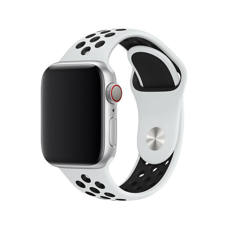 Športový remienok na Apple Watch - Bieločierny Veľkosť: 42/44/45/46/49mm, Obvod: S-M (menší až stredný obvod zápästia), Farba: Bielo-čierna