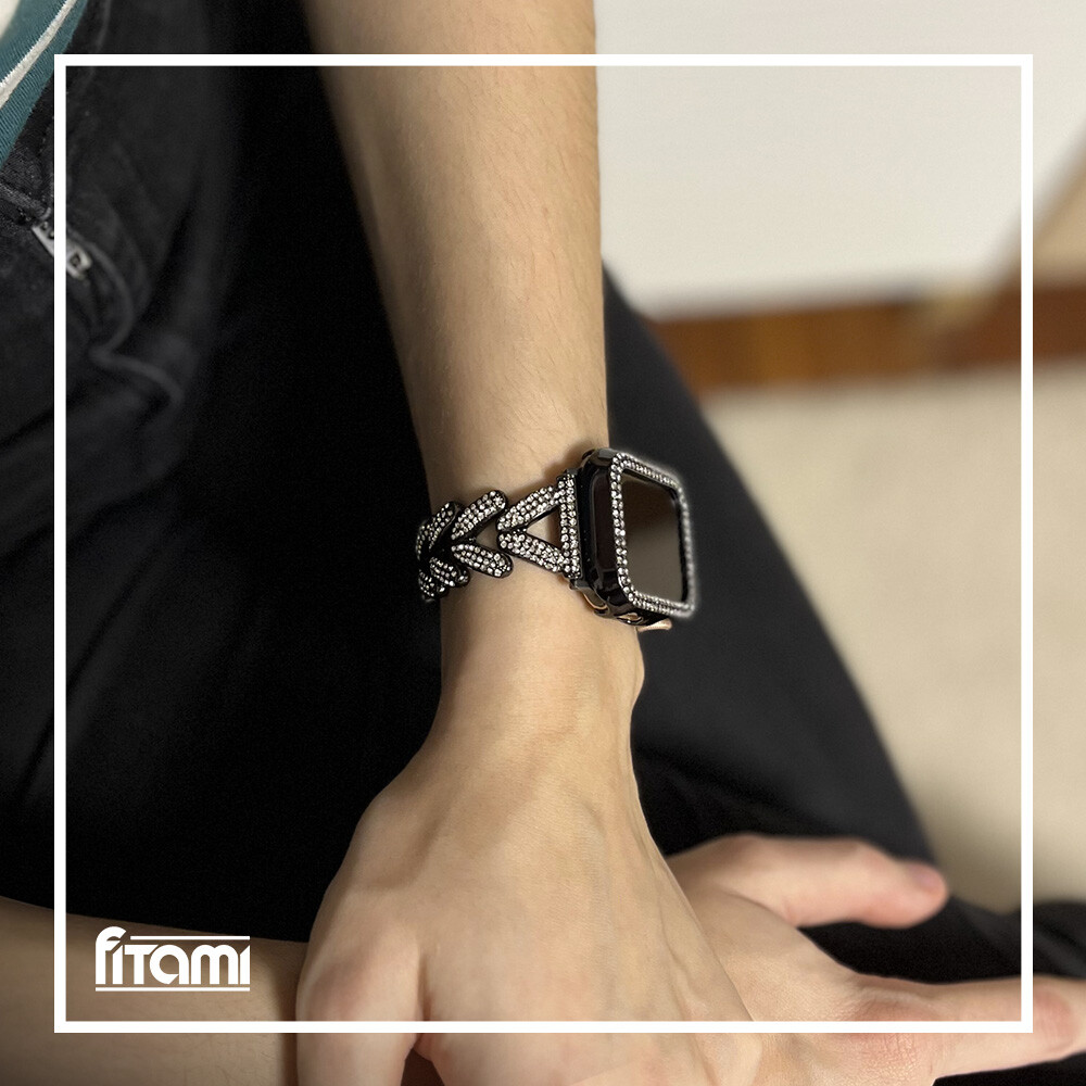 Štýlový remienok s puzdrom pre Apple Watch - Čierny Veľkosť: 38mm, Farba: Čierna