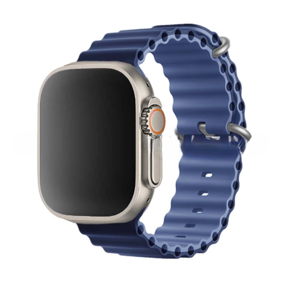 Štýlový vrúbkovaný remienok pre Apple Watch - Midnight Blue Veľkosť: 42/44/45/46/49mm, Farba: Indigo