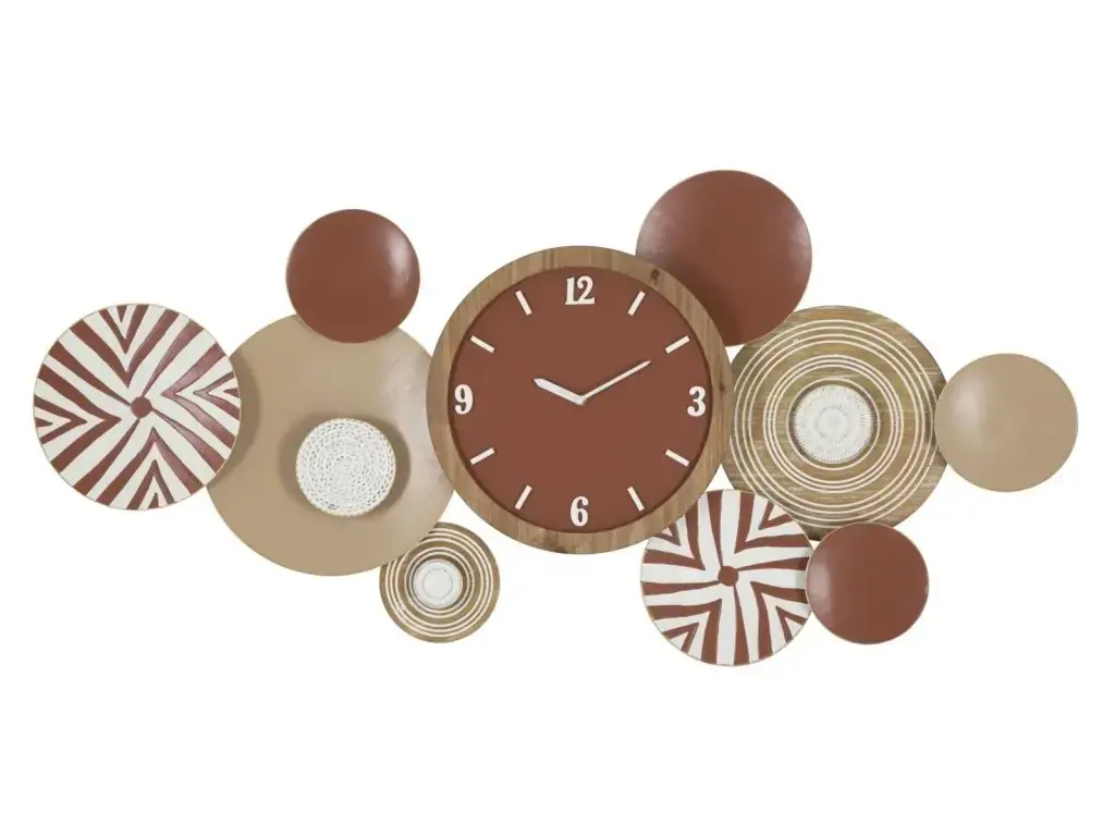 Kovové nástěnné hodiny Etnic 127 cm hnědé