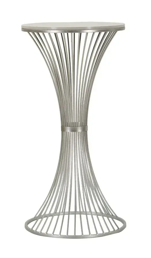 Odkládací stolek Funnel 50 cm stříbrný/mramor