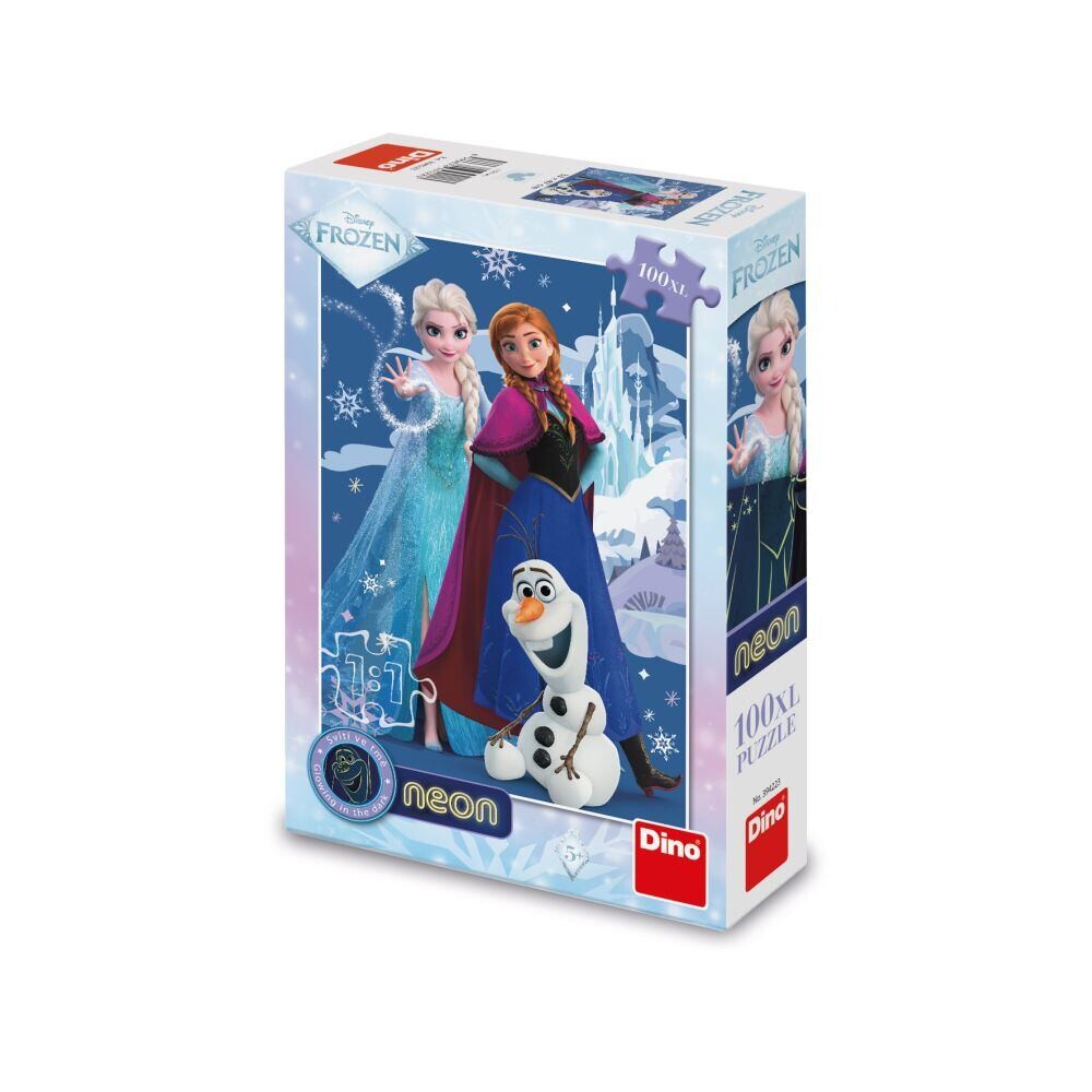 Dino Frozen: Kúzelné sestry Puzzle neón 100 XL dielikov