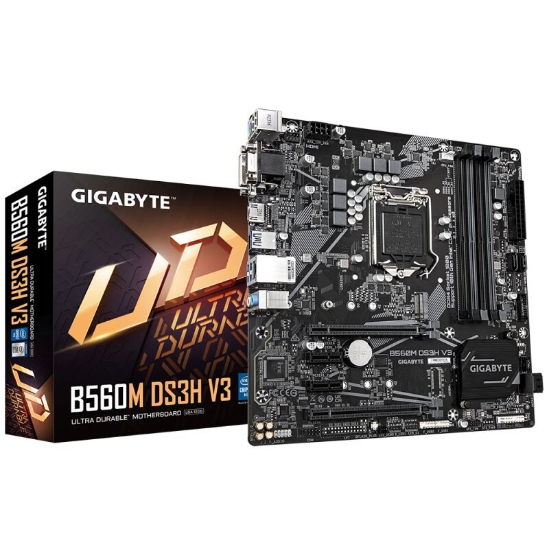 Gigabyte B560M DS3H V3, Intel B560, LGA1200, 4xDDR4, mATX B560M DS3H V3#baz