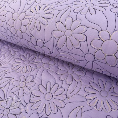 Prešívaná látka Flowers lavender