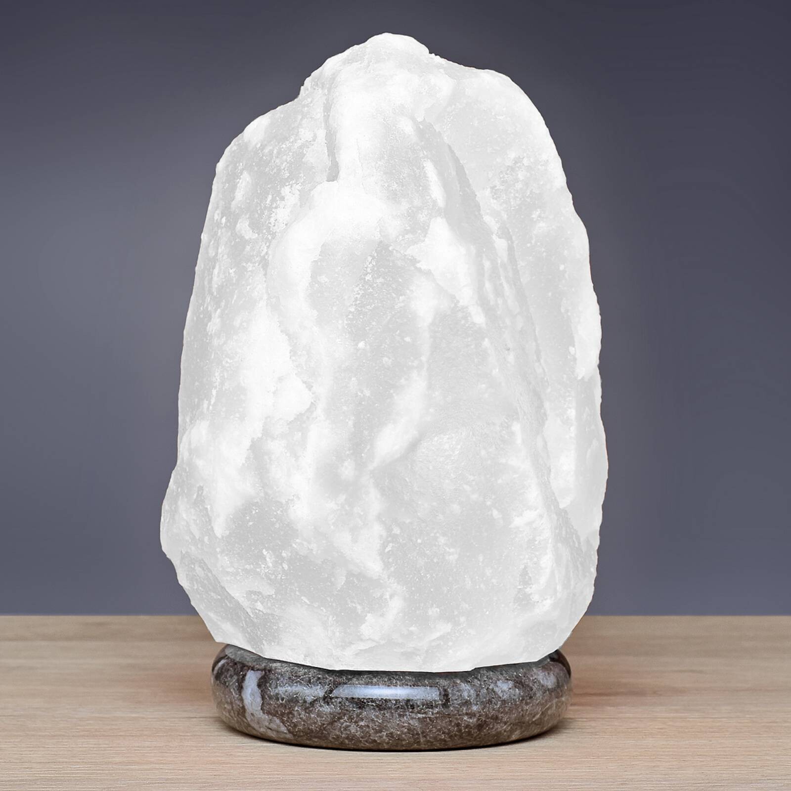 Soľná lampa Rock white line 2 - 3 kg, mramorový podstavec, biela