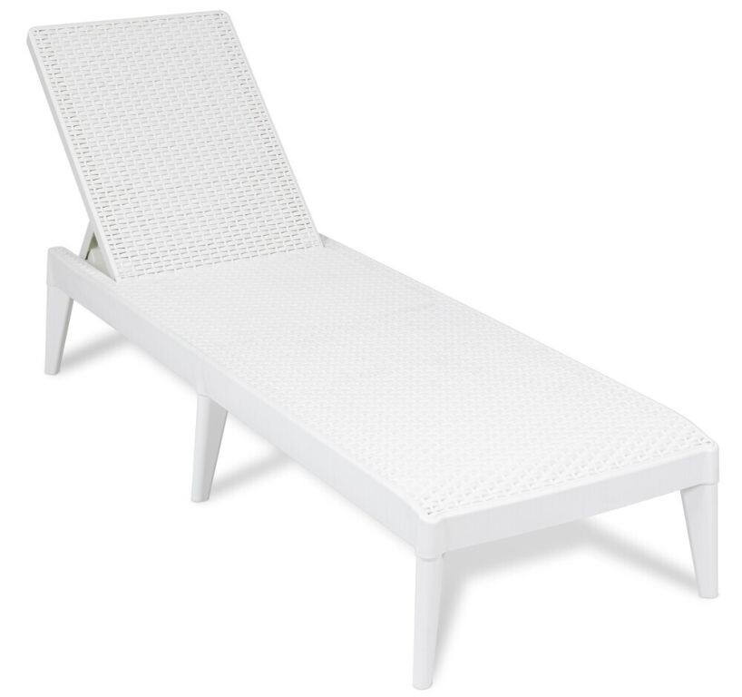 Plastové záhradné lehátko NUMANA, biele