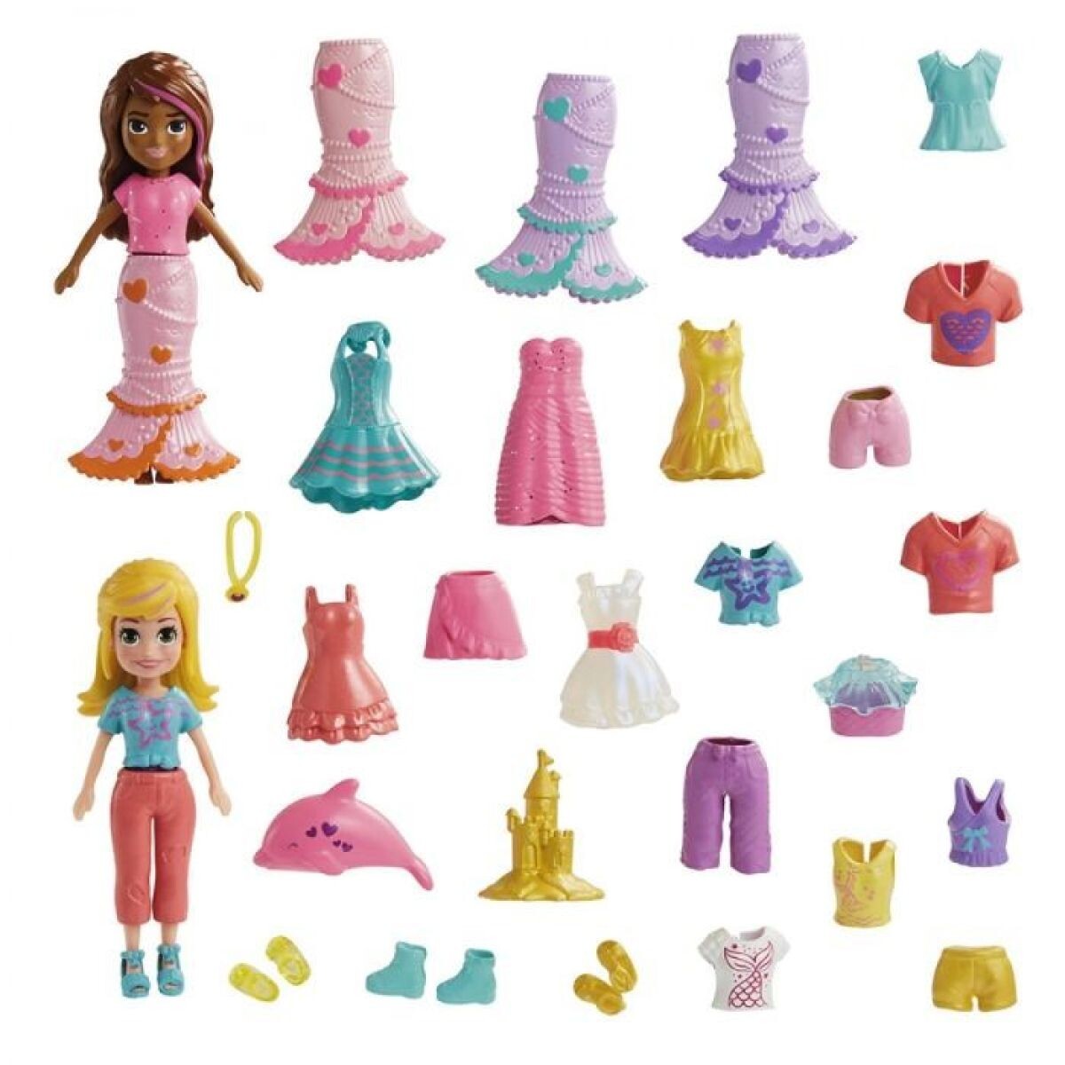 Mattel Polly Pocket veľká sada oblečkov a doplnkov morská panna