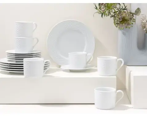 Kávový servis (18 dielov) Polo, biely%