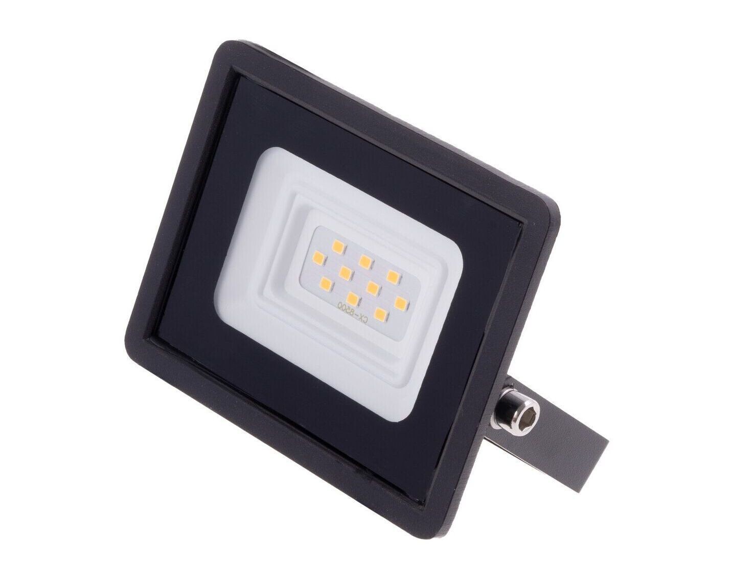 T-LED Čierny LED reflektor 10W Economy Farba svetla: Teplá biela 103001