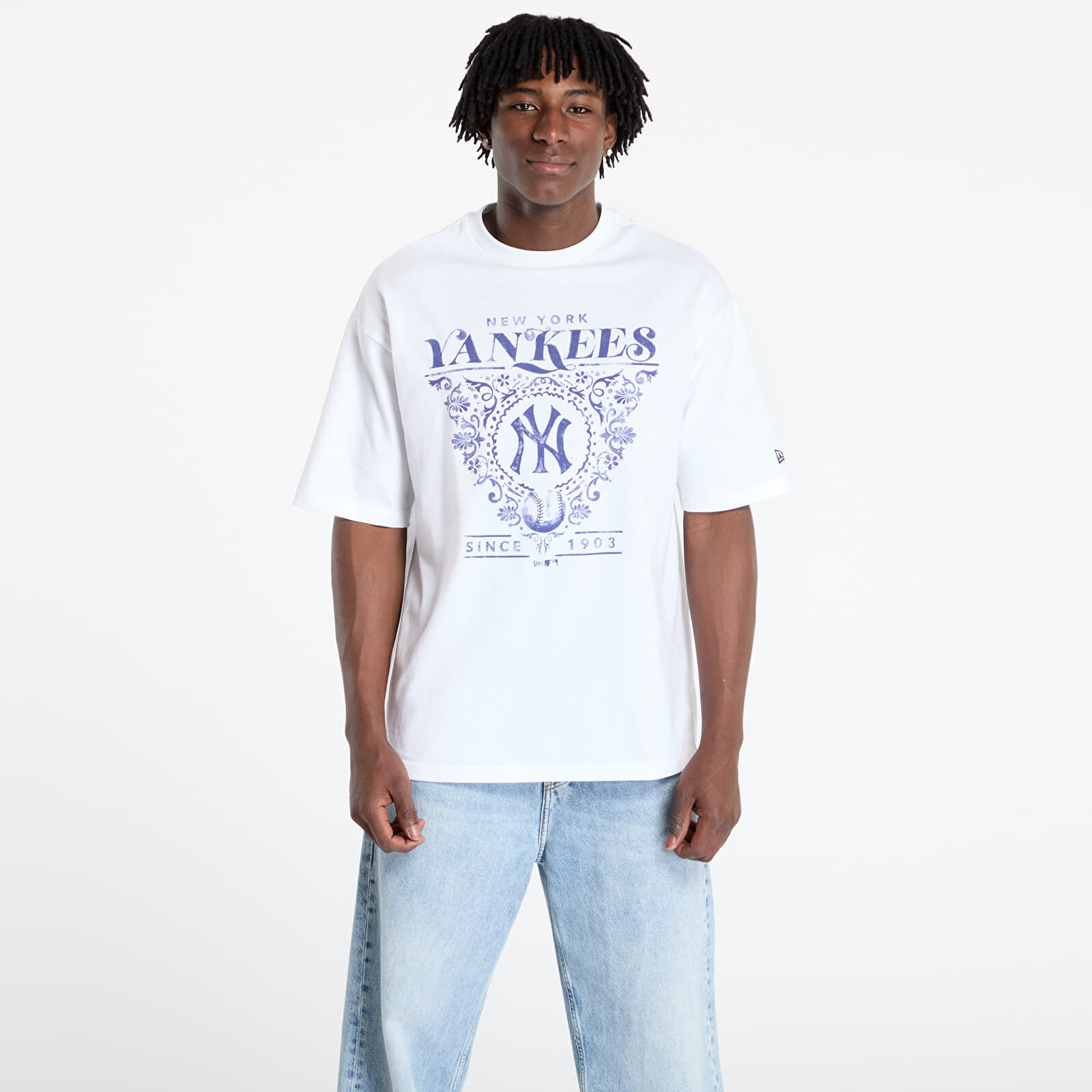 Tričko New Era New York Yankees Floral Graphic Oversized Tee UNISEX White M