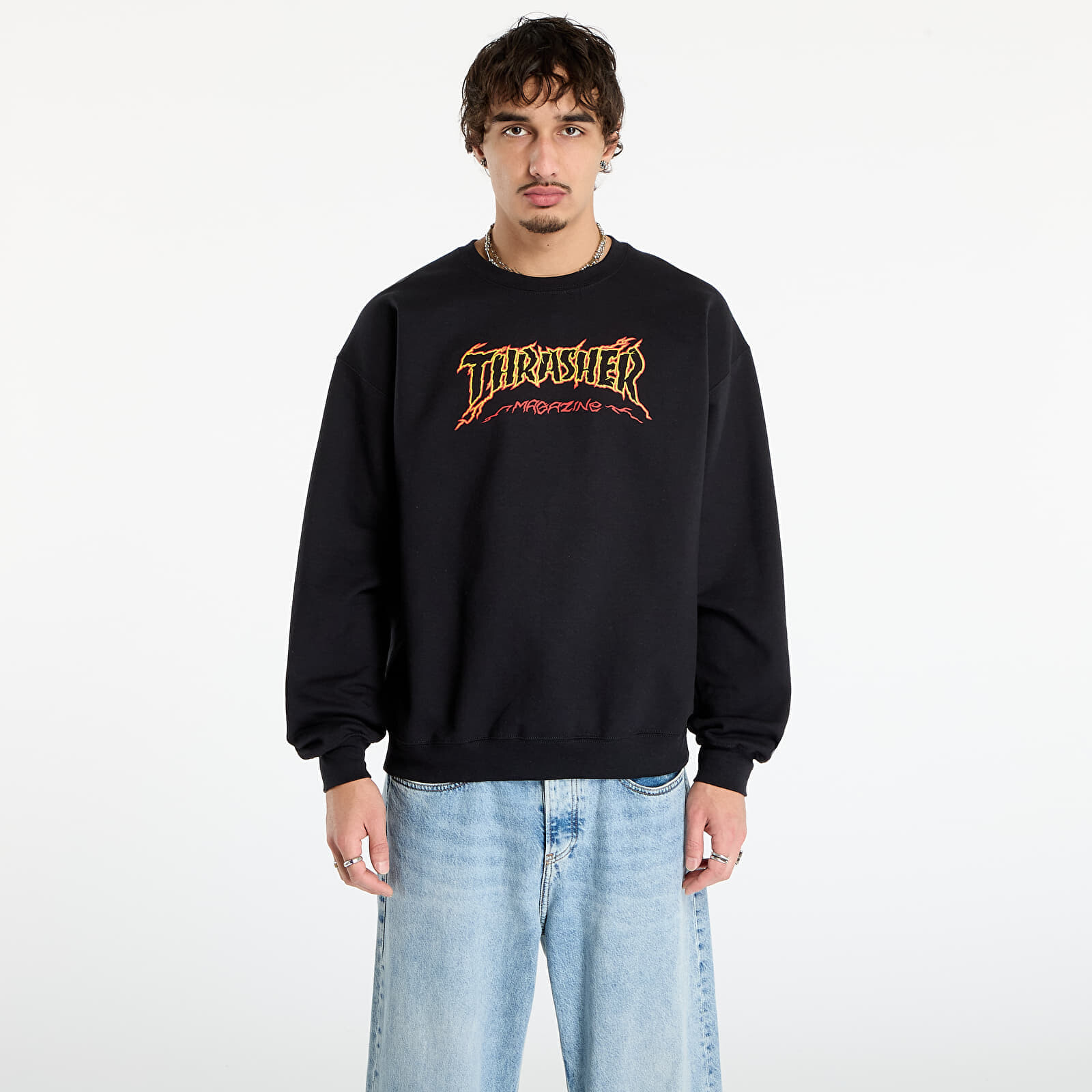 Mikina Thrasher Cracked by Exteenager Crewneck Black L