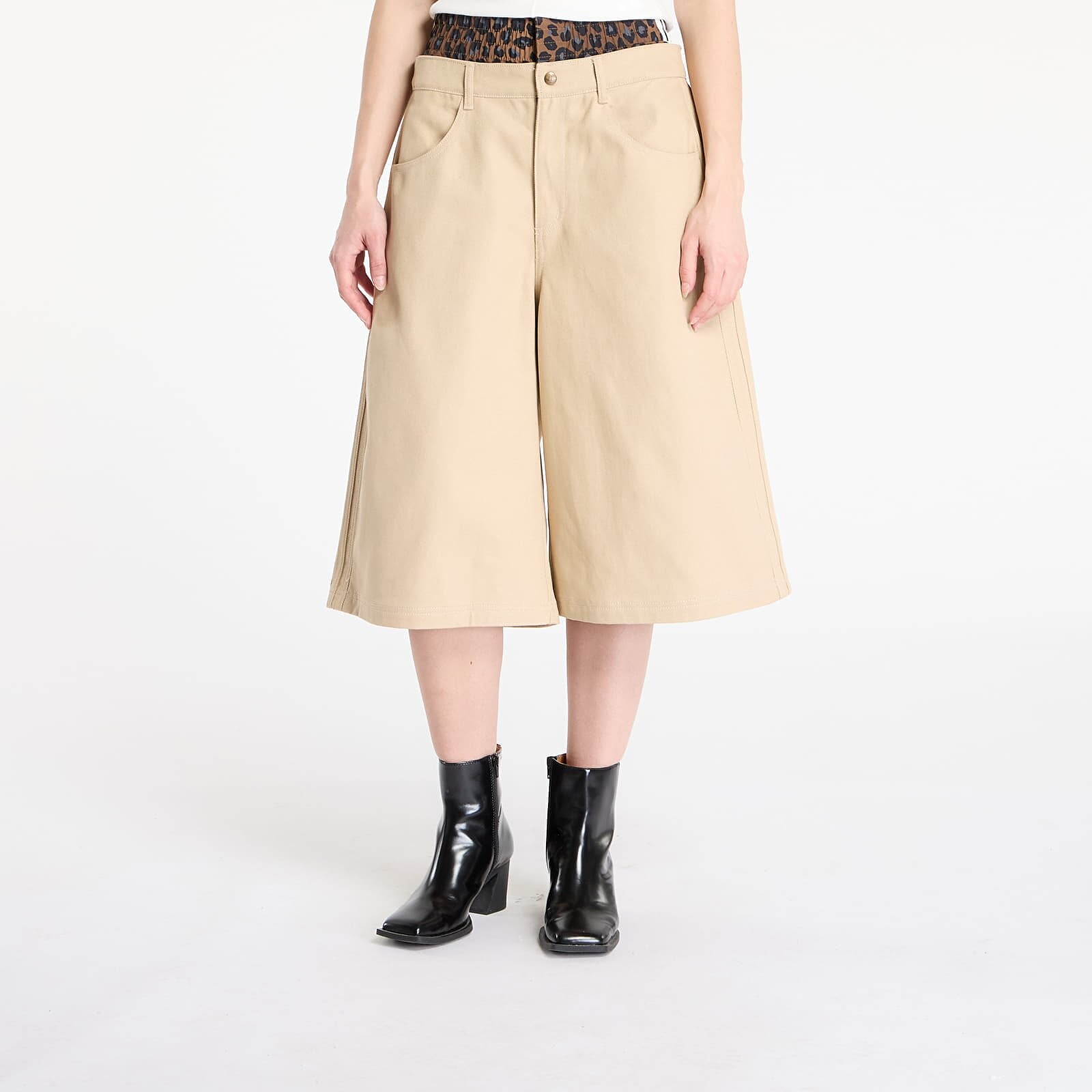 Šortky adidas Firebird Utility Jorts Stone Khaki/ Signal Green S/36