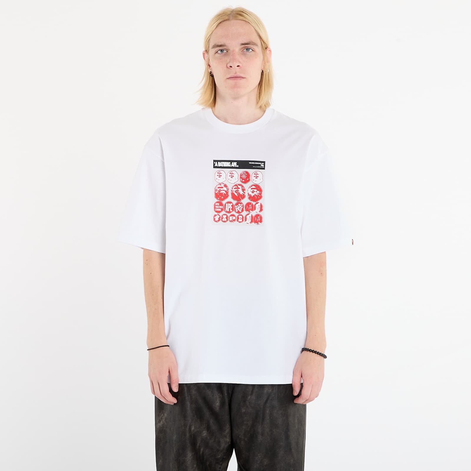 Tričko A BATHING APE Bape Sticker Graphic Relaxed Fit Tee White S