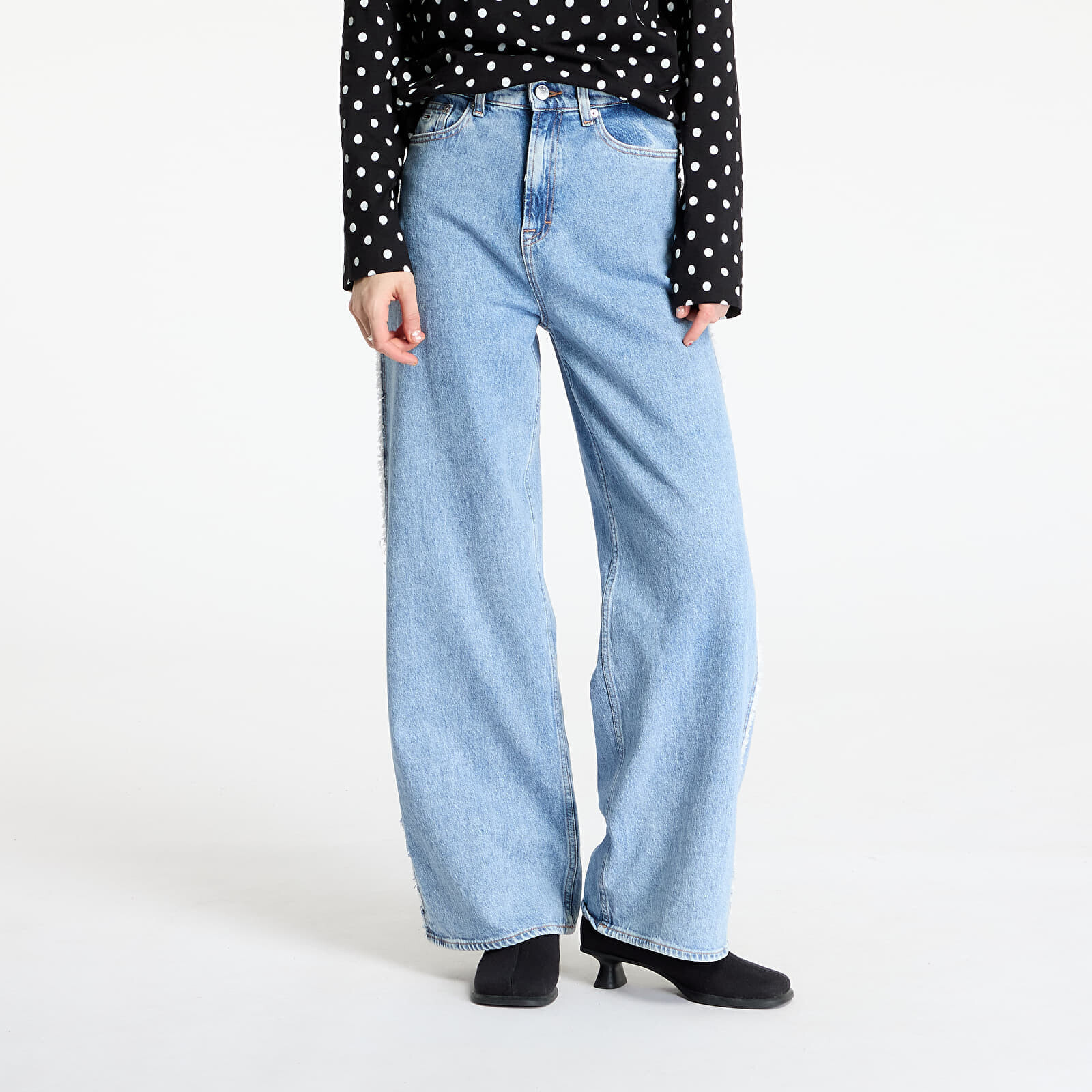 Džínsy Tommy Jeans Claire High Rise Wide Fringe Jeans Denim W30/L32