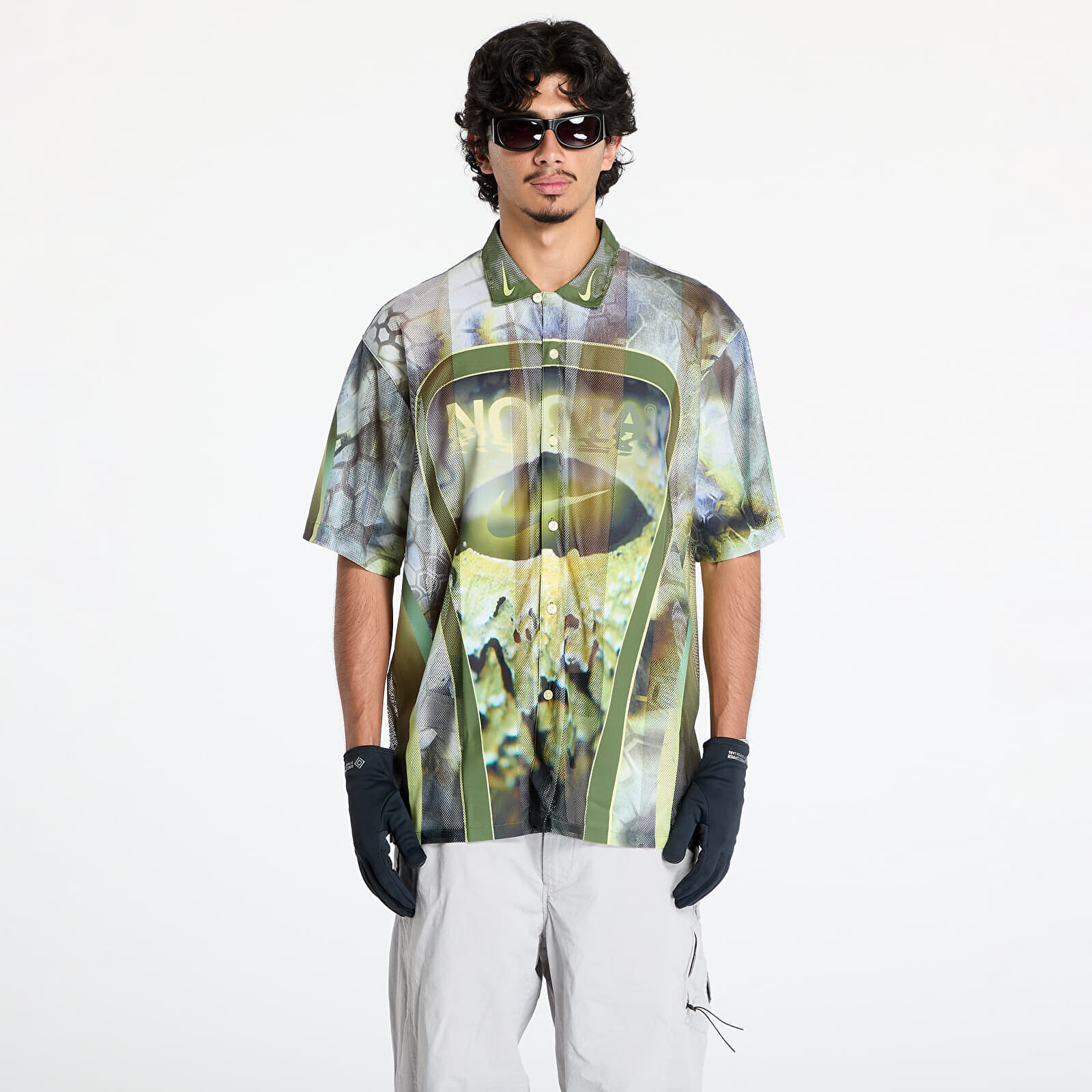 Tričko Nike x NOCTA Opal Men's Button-Down Top Oil Green/ Black L