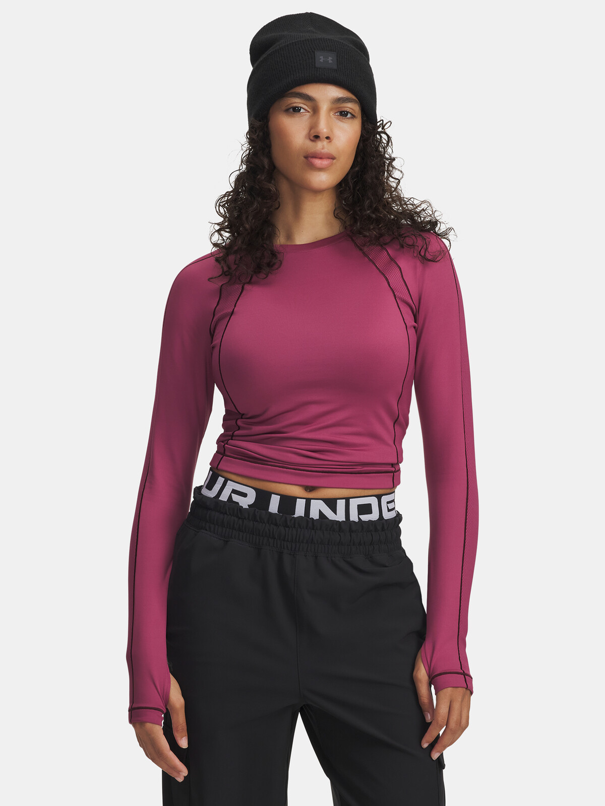Under Armour UA ColdGear Textured Crew-RED Women's T-Shirt - Women's