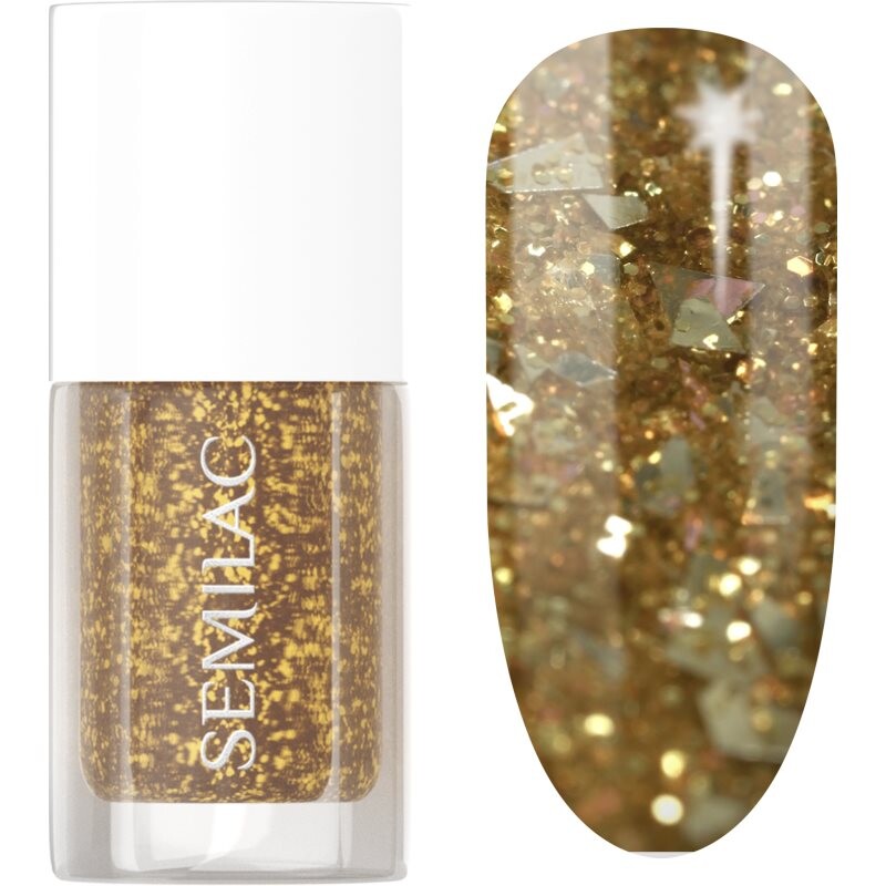 Semilac Glitter Nails trblietavý lak na nechty odtieň 042 Flakes of Gold 7 ml