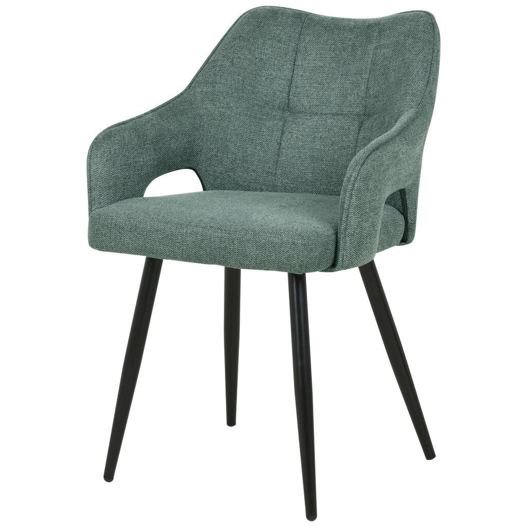 MID.YOU STOLIČKA S PODRÚČKAMI, železo, tkaná textília, zelená