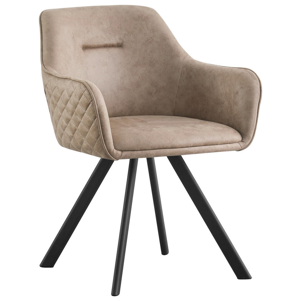 Hom`in STOLIČKA S PODRÚČKAMI, železo, mikrovlákno, čierna, béžová