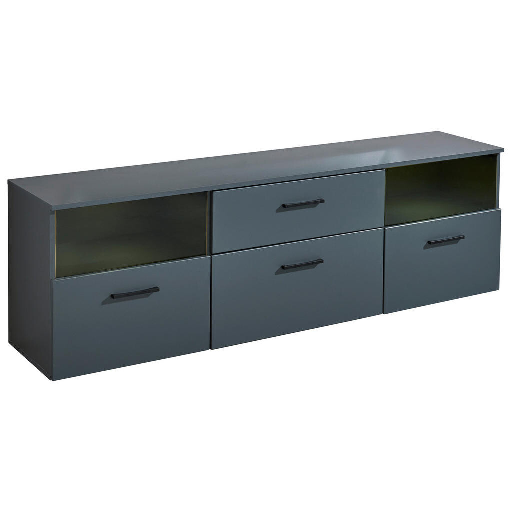 MID.YOU NÍZKA KOMODA, antracitová, 180/55/38 cm