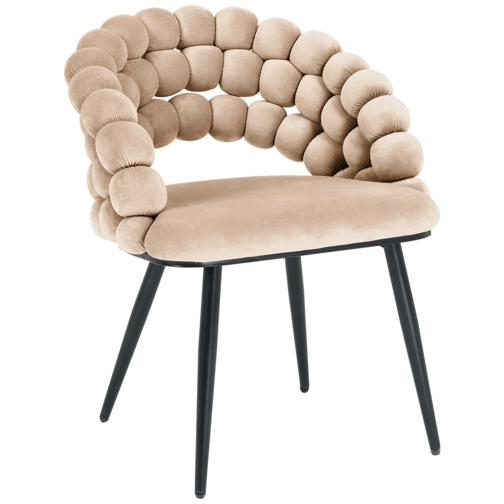 Novel STOLIČKA S PODRÚČKAMI, železo, zamat, čierna, béžová