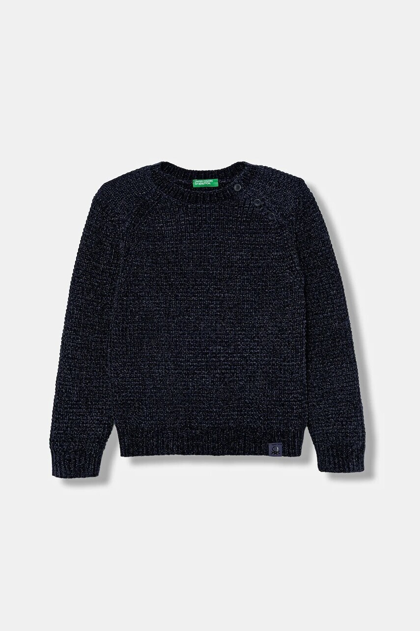 Sveter United Colors of Benetton tmavomodrá farba, ľahký, 16CLG100Z