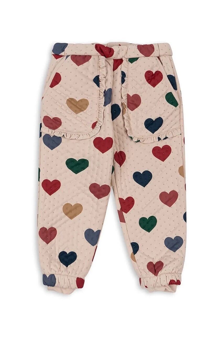 Detské nohavice Konges Sløjd THERMO PANTS FRILL béžová farba, KS100314