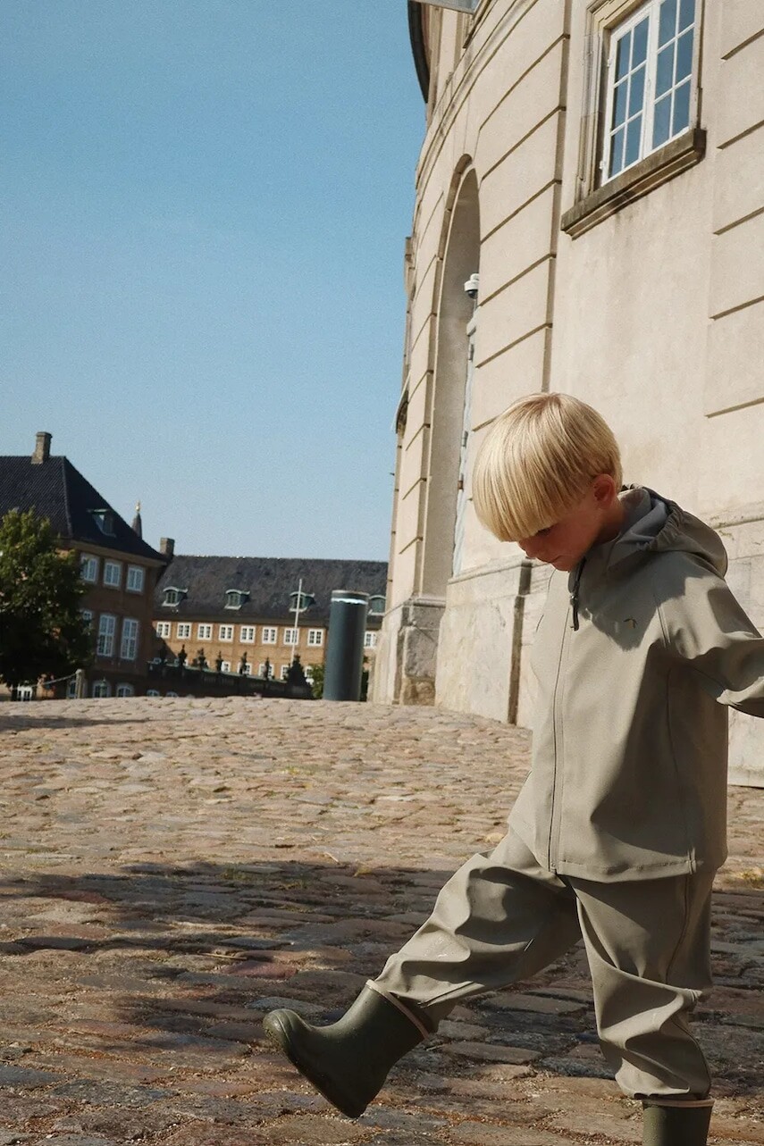 Detská súprava Konges Sløjd PLAINY RAIN SET zelená farba, KS103525