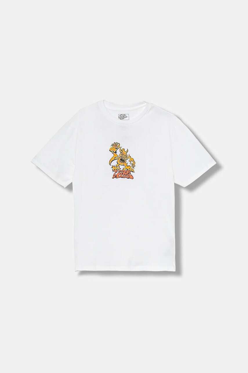 Detské bavlnené tričko Vans Goblin Step SS biela farba, s potlačou, VN000PY4WHT1