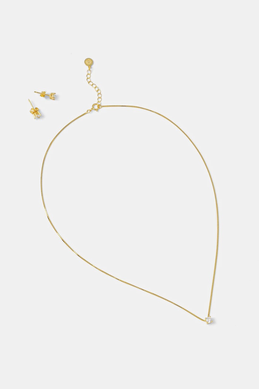 Náhrdelník a náušnice zo striebra pozlátené 18k zlatom Answear.LAB