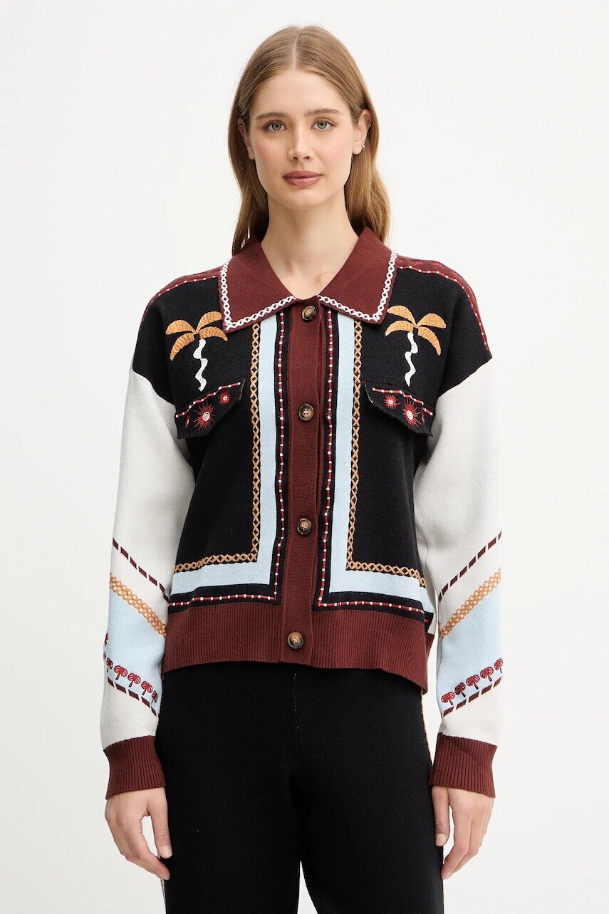 Kardigán Never Fully Dressed čierna farba, ľahké, NFDKN706