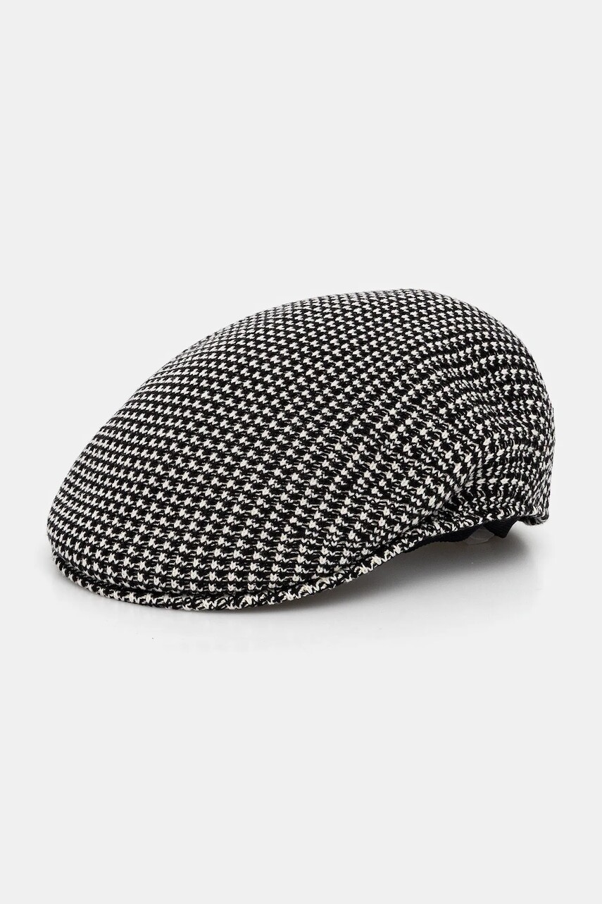 Čiapka s prímesou vlny Kangol GRID KNIT čierna farba, K3780.BK001