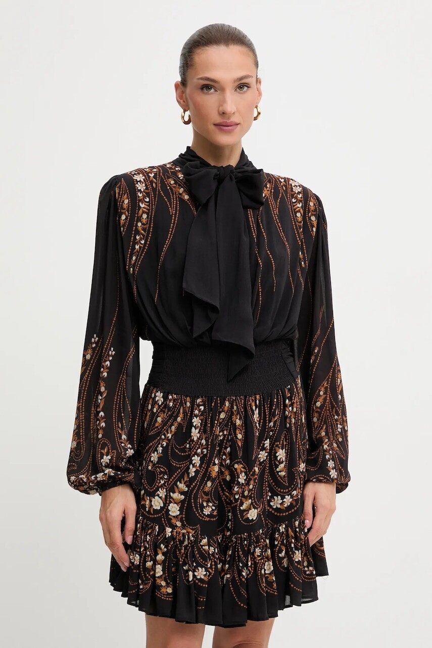 Šaty Farm Rio čierna farba, mini, áčkový strih, 339815