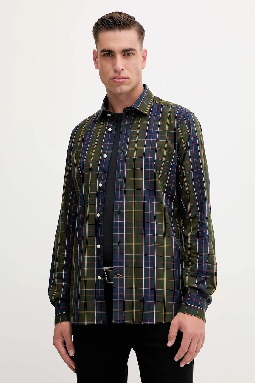 Bavlnená košeľa Barbour KENTON tmavomodrá farba, regular, s klasickým golierom, MSH5689