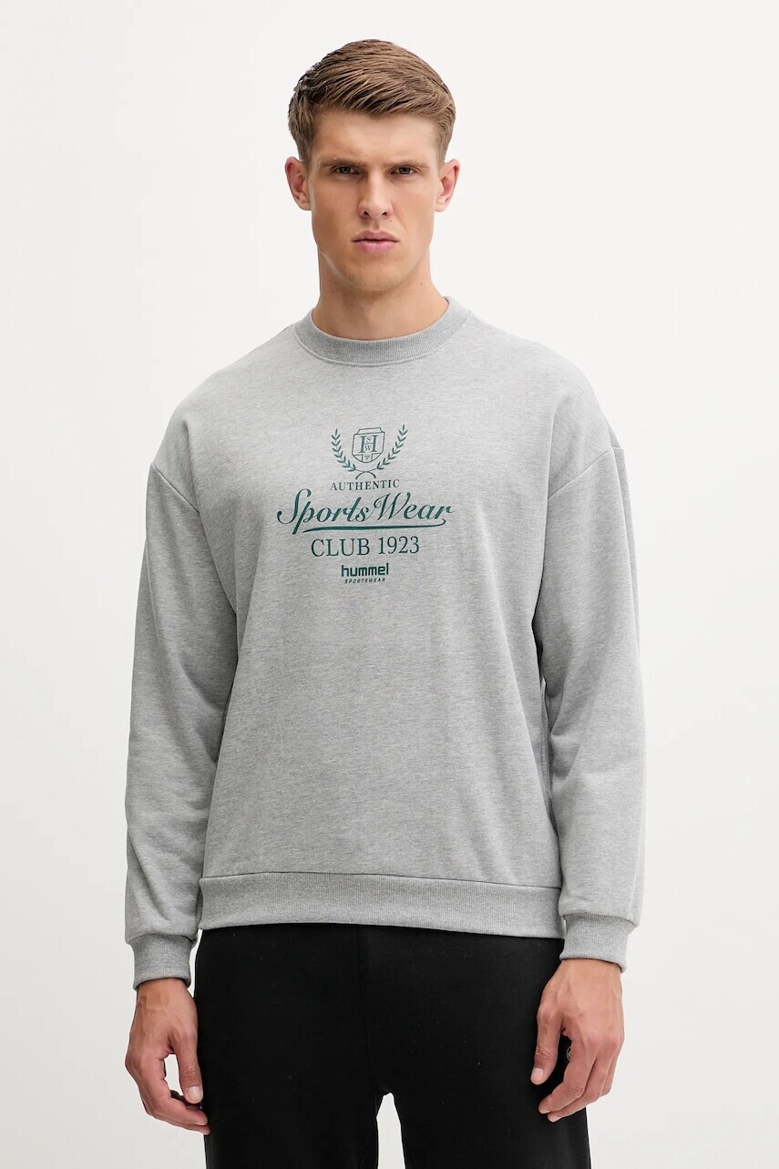 Mikina Hummel šedá farba, s potlačou, 229844
