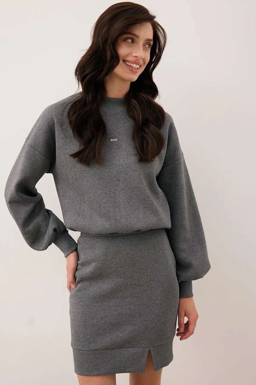 Šaty Bizuu CAGLIARI šedá farba, mini, oversize, CAGLIARI GRAFITOWY