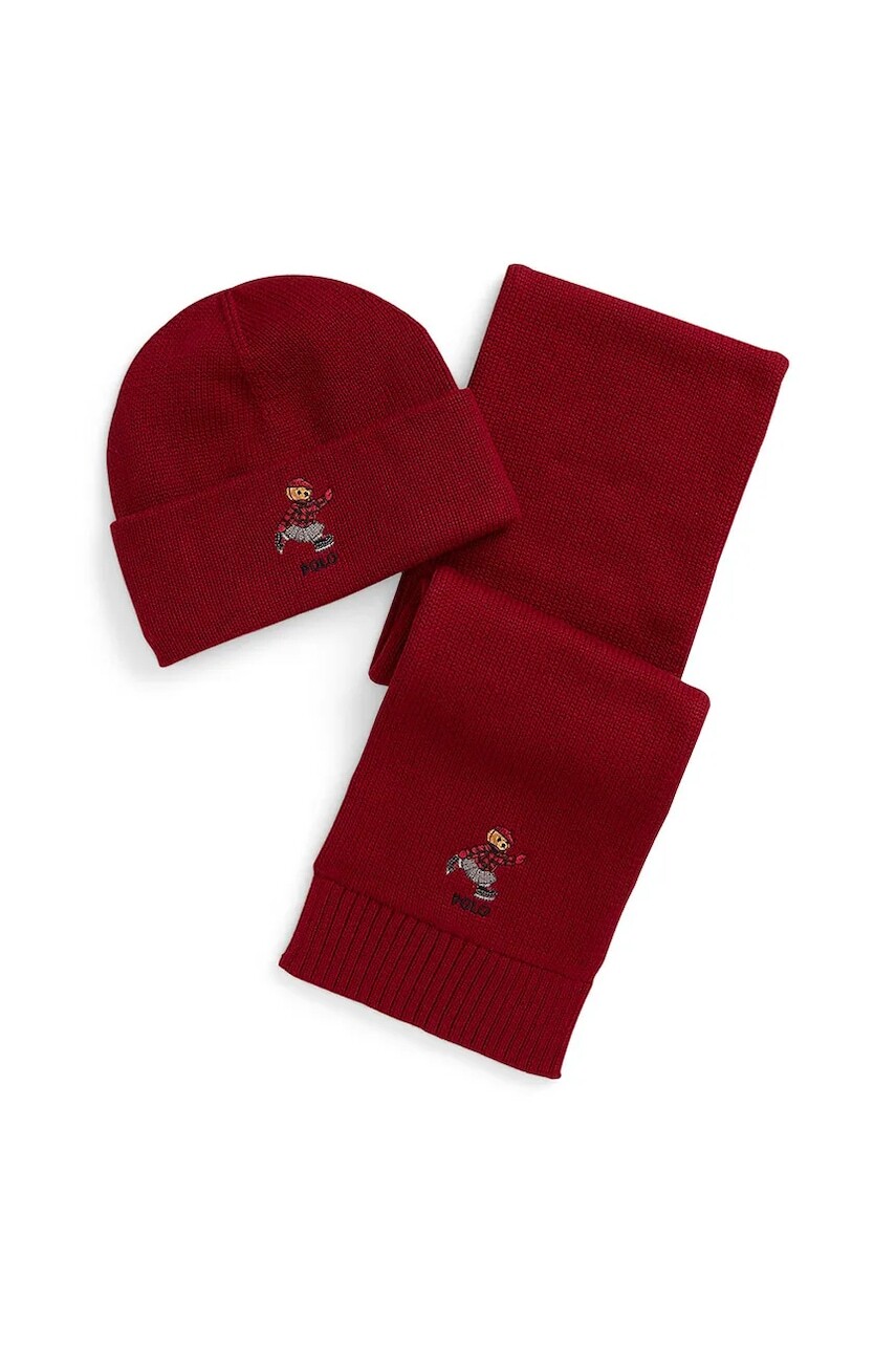 Súprava Polo Ralph Lauren červená farba biela, 313980699001