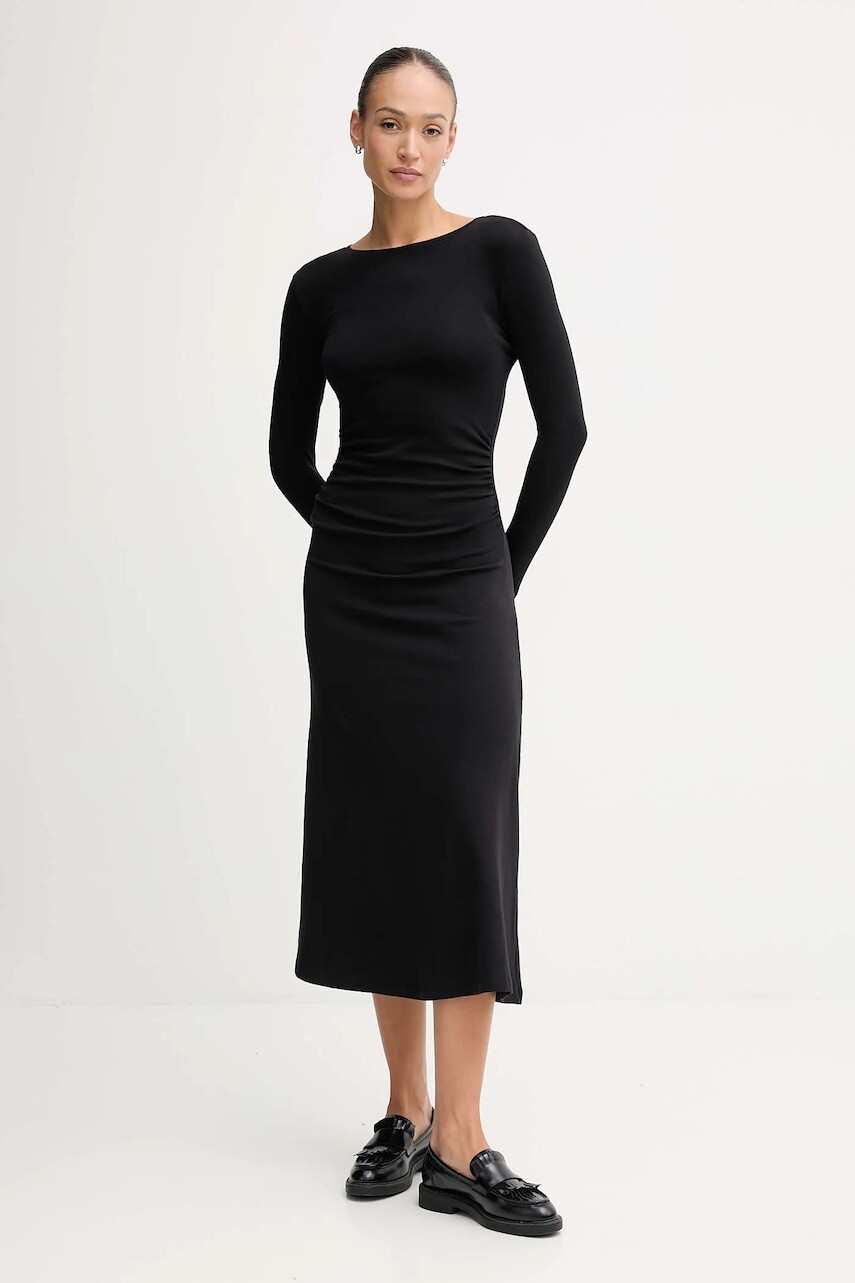 Šaty Pepe Jeans čierna farba, maxi, áčkový strih, PL9537717