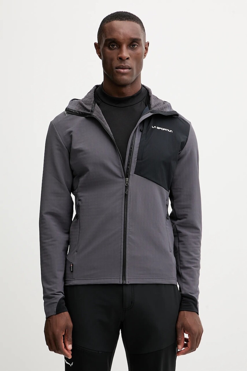Športová bunda LA Sportiva Descender Storm šedá farba, ZASF031