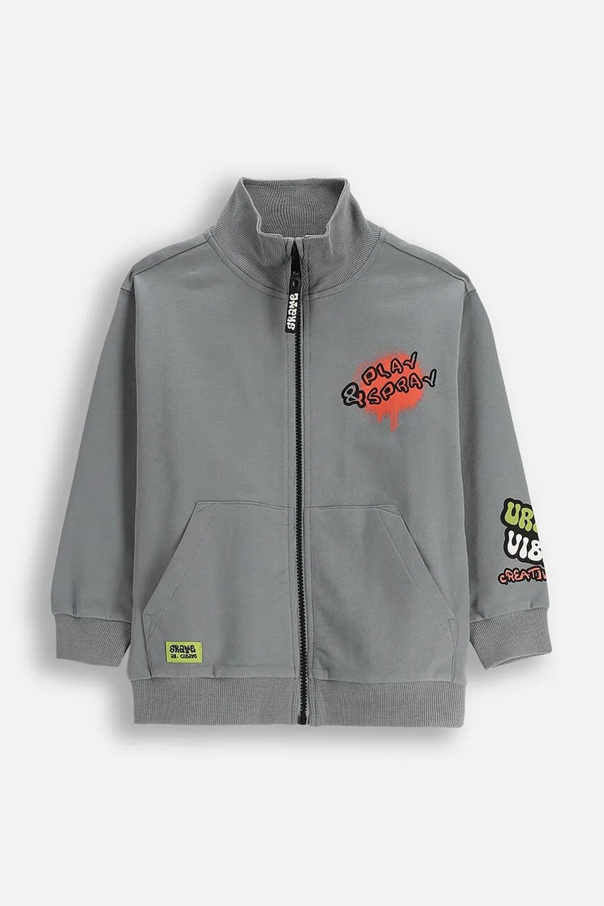 Mikina Coccodrillo šedá farba, jednofarebná, SPORTS BOY KIDS