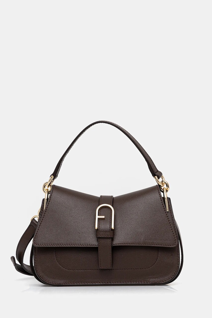 Kožená kabelka Furla hnedá farba, WB01032.BX2045.4284S