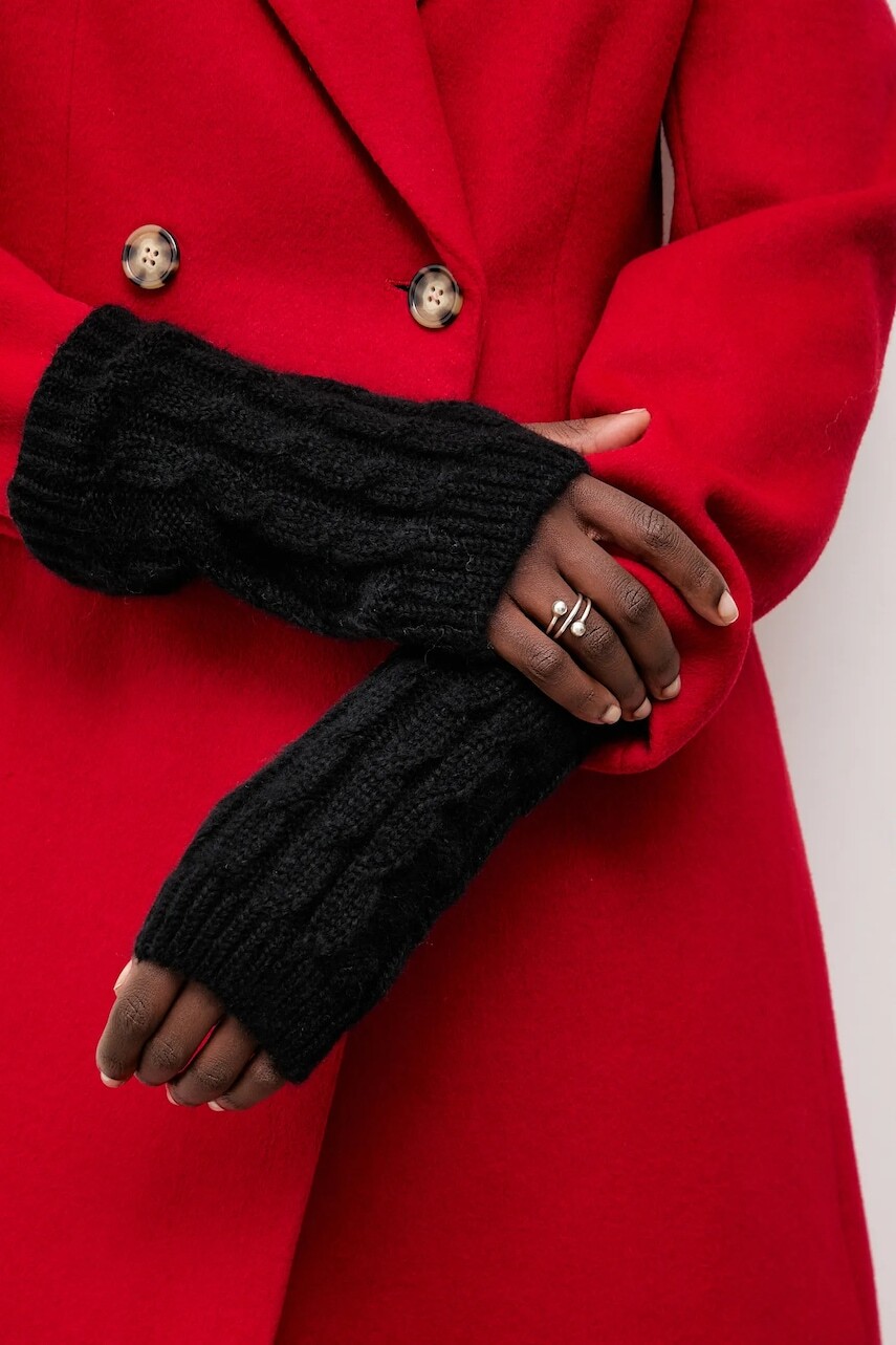 Rukavice s prímesou vlny Answear.LAB čierna farba