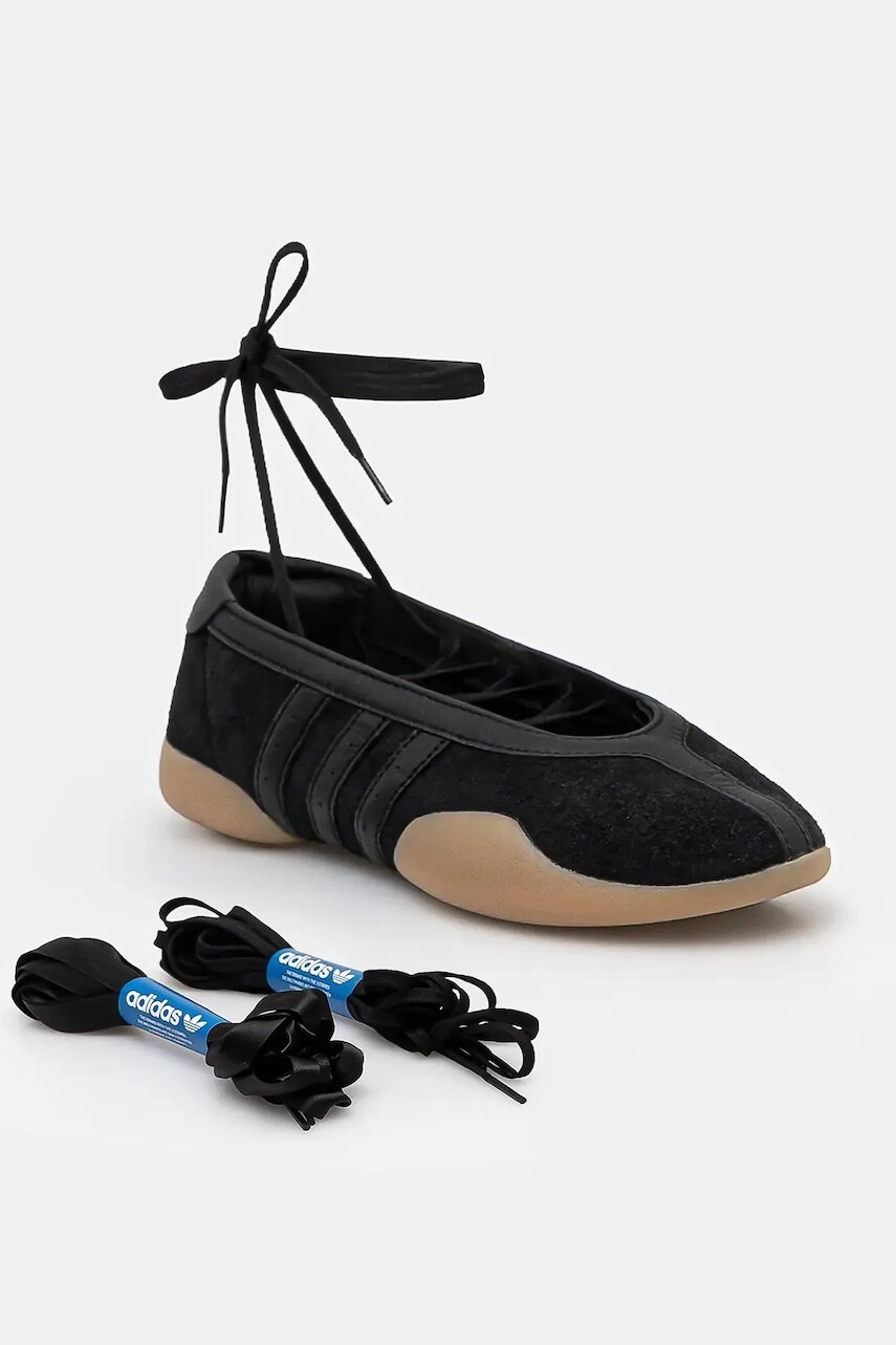 Semišové baleríny adidas Originals Taekwondo Mei Ballet W čierna farba, JQ0669