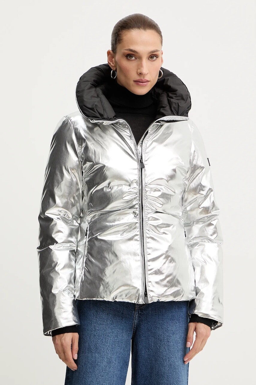 Bunda Pinko strieborná farba, zimná, 106019 A2ZD