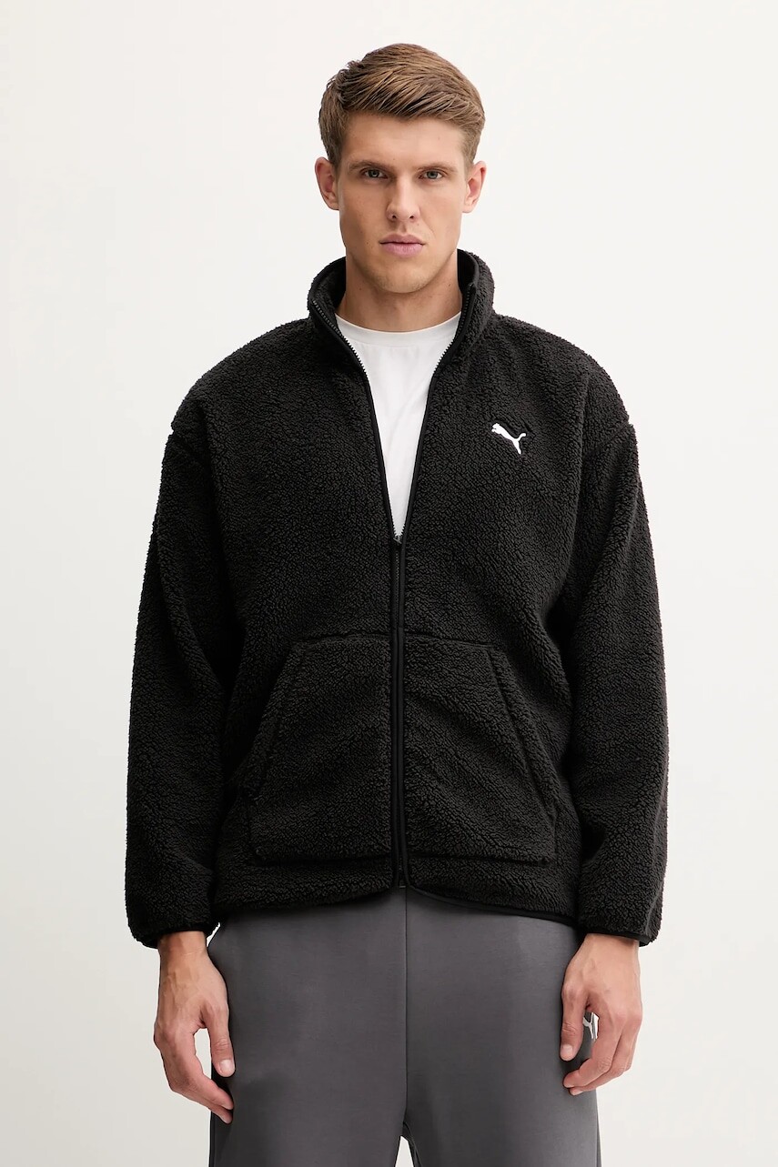 Fleecová mikina Puma čierna farba, jednofarebná, 688259
