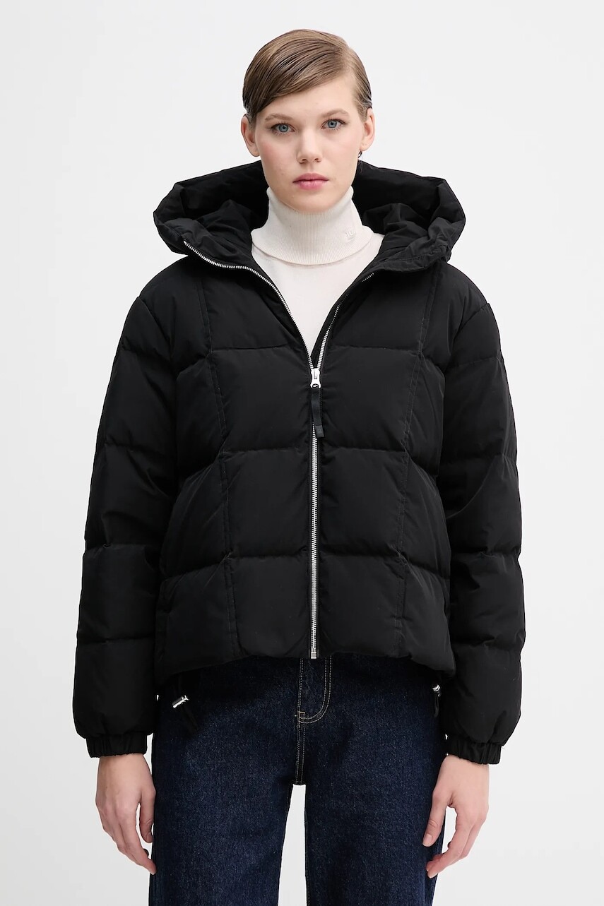 Páperová bunda United Colors of Benetton čierna farba, zimná, oversize, 22T6DN086